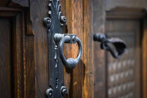 Vue Rapprochée Des Portes Historiques Dans Les Rues Prague — Photo