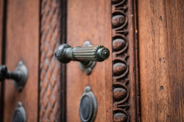 Vue Rapprochée Des Portes Historiques Dans Les Rues Prague — Photo