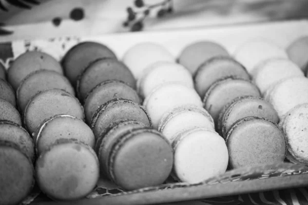 Heerlijke Ambachtelijke Franse Mix Macarons — Stockfoto