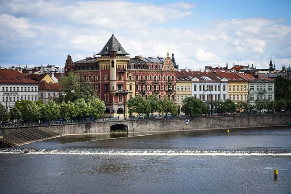 Zavřít Pohled Řeku Vltavu — Stock fotografie