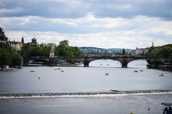 Vltava Nehrinin Manzarasını Kapat — Stok fotoğraf