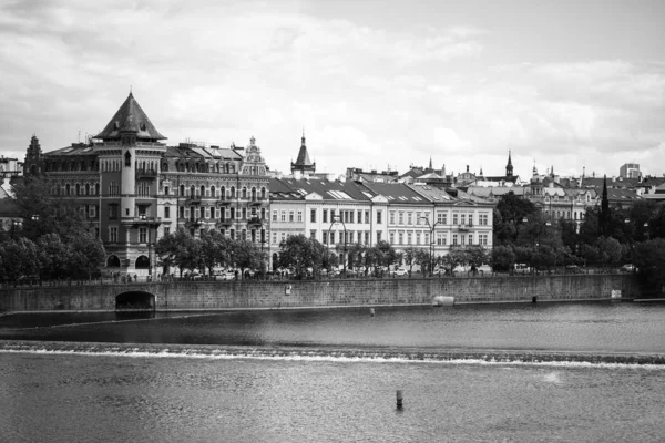 Zavřít Pohled Řeku Vltavu — Stock fotografie