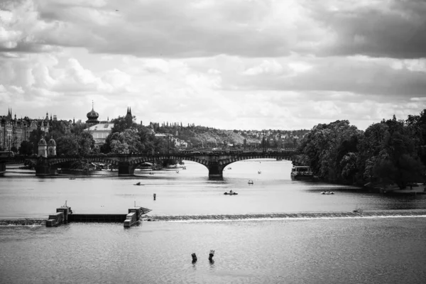 Zavřít Pohled Řeku Vltavu — Stock fotografie