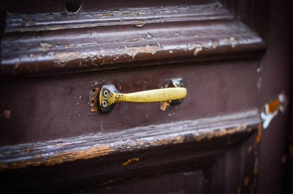 Old Ancient Doors Wood Designed Knobs — Stock Photo, Image