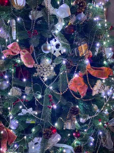Vacker Julgran Närbild — Stockfoto