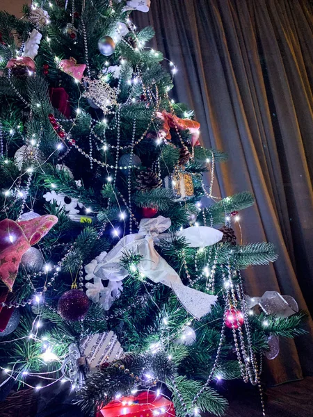 Hermoso Árbol Navidad Vista Cerca — Foto de Stock