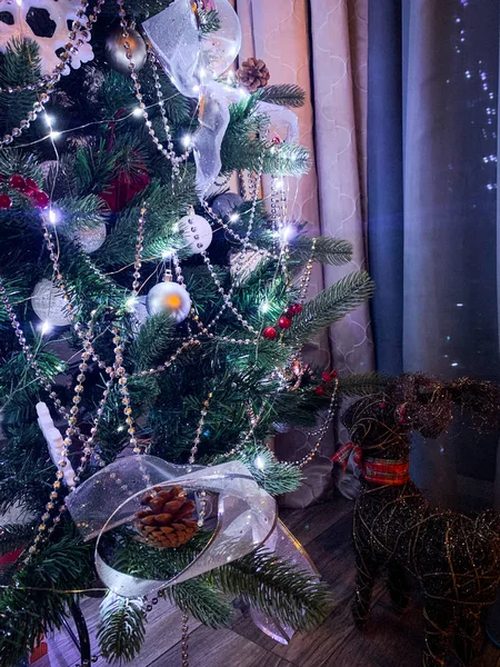 Hermoso Árbol Navidad Vista Cerca — Foto de Stock