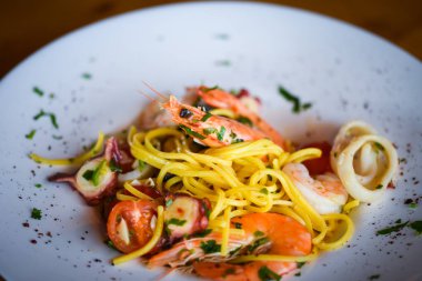 delicious italian spaghetti with fresh sea food & spices