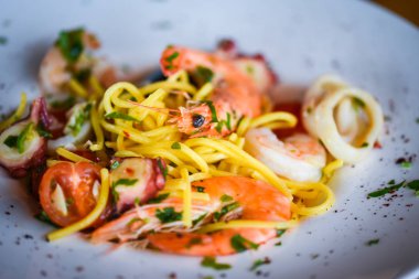 delicious italian spaghetti with fresh sea food & spices