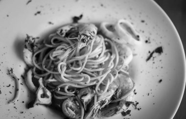 delicious italian spaghetti with fresh sea food & spices