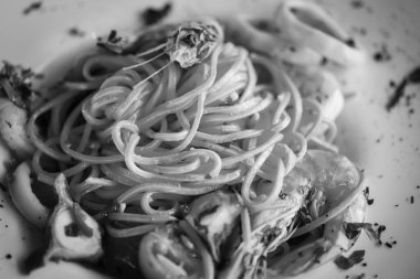 delicious italian spaghetti with fresh sea food & spices