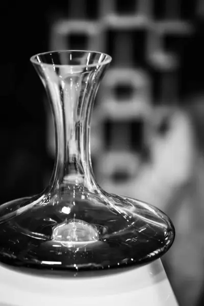 Decanter Vino Cristallo Vicino — Foto Stock