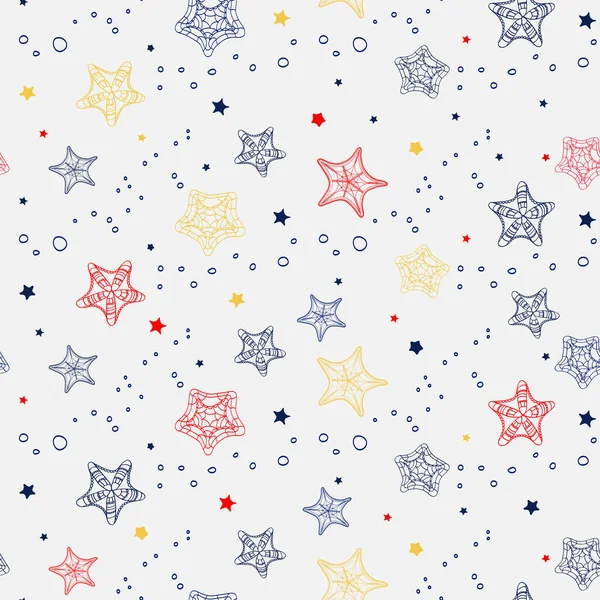 Childish Seamless Pattern Starry Background Paper Fabric Wrap Decor — Stock vektor