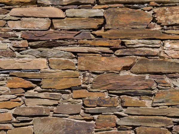 wall texture made of pieces of stone in the facade of a rural house