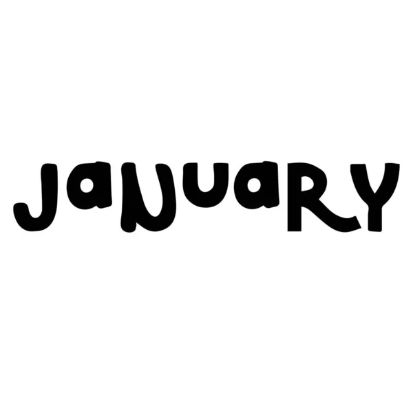 Ocak ayında el yazması mektuplar. Davetiye kartı, takvim, afiş, poster, broşür ya da tebrik kartı için el yazısı. Vektör illüstrasyonu.
