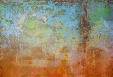 texture of old rusty iron with peeling paint