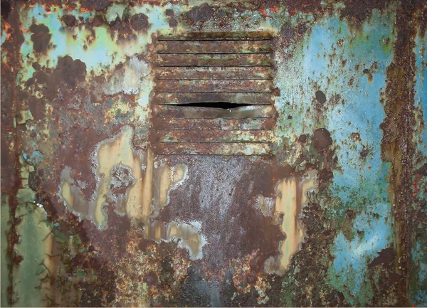 Textura de ferro enferrujado velho com pintura de descascamento — Fotografia de Stock