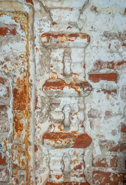 La texture dell'antica muratura in mattoni rossi — Foto Stock