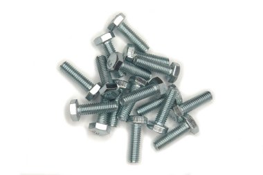 Beyaz arkaplanda fındık / cıvata / vida kapatma