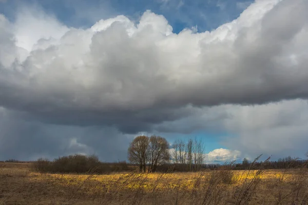 Modrá Slunečná Obloha Mraky Cumulus — Stock fotografie