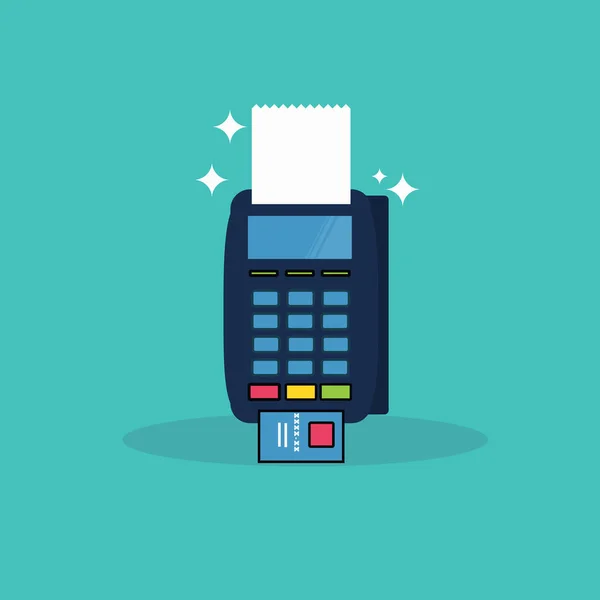 Pos Terminal Credit Card Payment Illustration Vector — Stock Vector