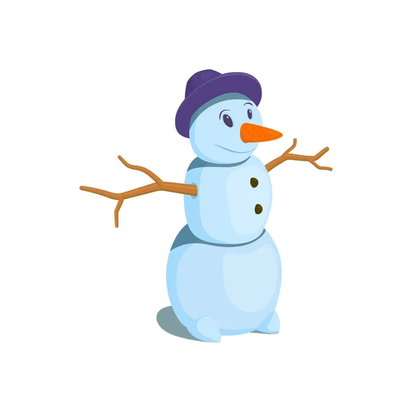 Snowman on a white background. Isolated vector illustration — Stock Vector