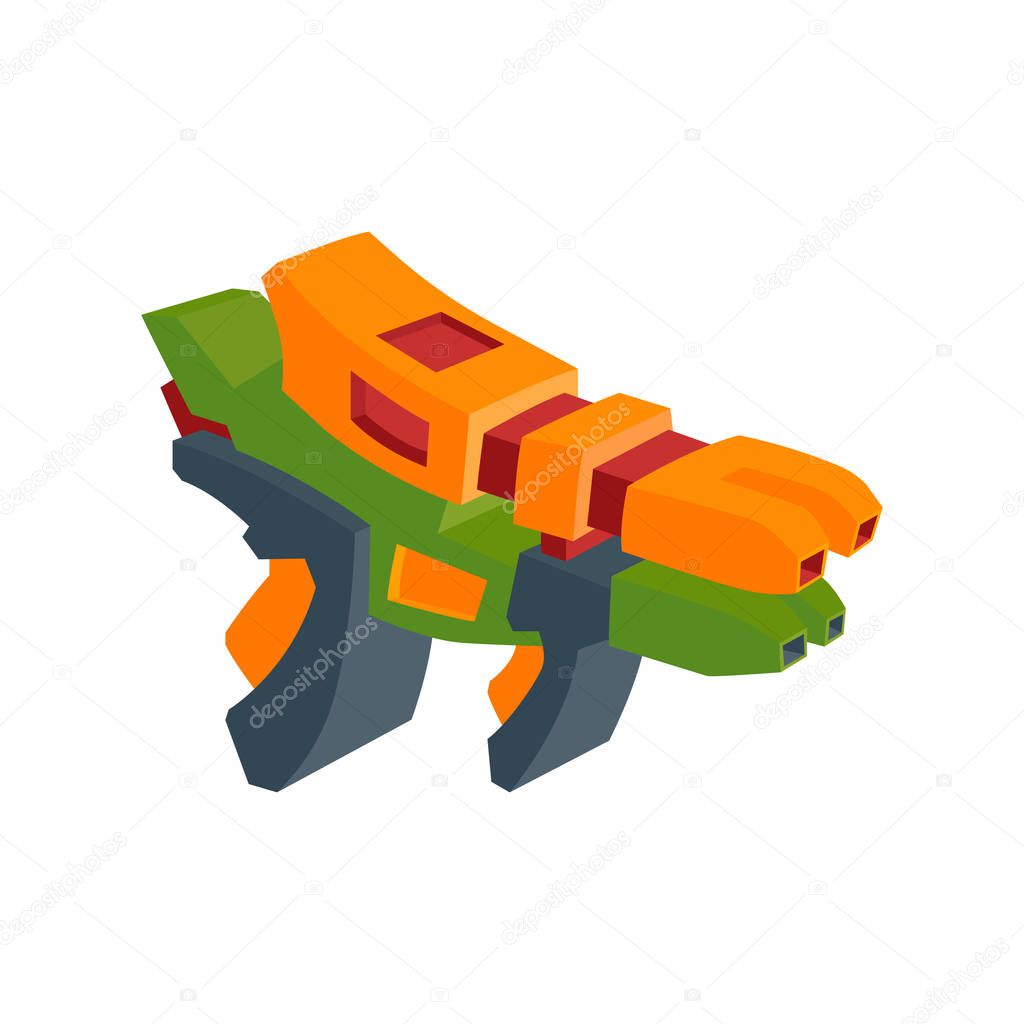 Space Blaster. Futuristic laser weapons. A fanstic gun. Vector illustration in a cartoon style.