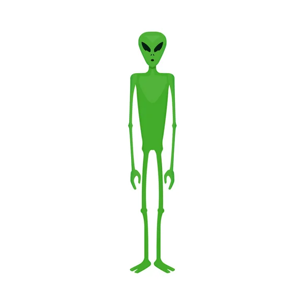 Gröna alien. Vektorillustration på vit bakgrund — Stock vektor