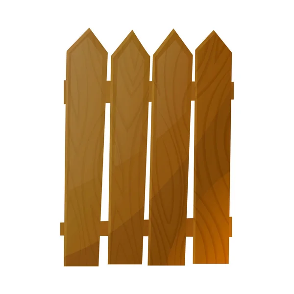 Natural Wooden Fence, from individual planks, isolated fence against white background in cardboard style. vector illustration. — Stock Vector