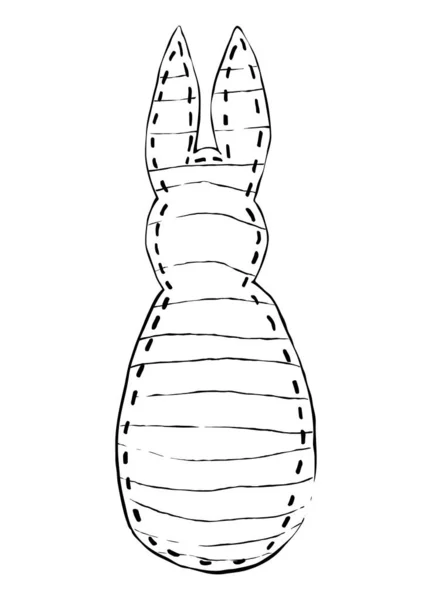 Изолированный Элемент Декоративного Кролика Полосатой Одежде Белом Фоне Векторная Иллюстрация — стоковый вектор