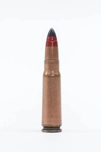 Rifle bullet over white background — Stock Photo, Image