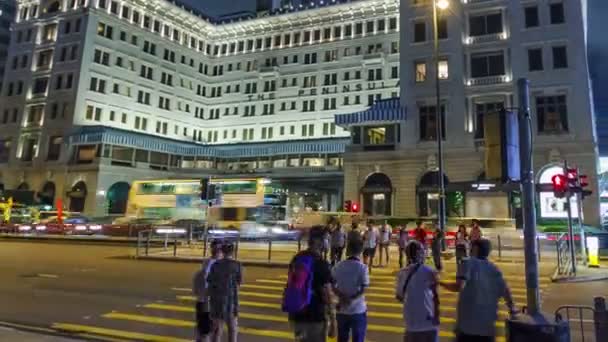 Hong Kong - maj 2017: Natt stadsbilden Timelapse i Hong Kong. — Stockvideo