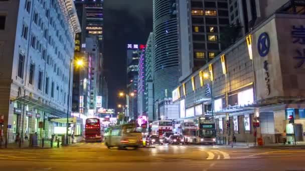Hong Kong - maj 2017: Natt stadsbilden Timelapse i Hong Kong — Stockvideo
