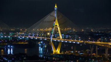 Zaman atlamalı Bhumibol köprü olarak da bilinen endüstriyel çevre yolu-orijinal boyutu 4k (4096 x 2304)