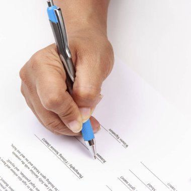 resmi sözleşme imzalama kadın el kapatın