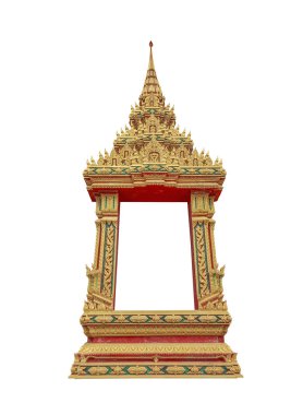 Desen pencere Tapınak, Tayland beyaz zemin üzerinde bir