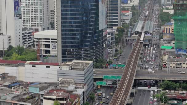Panoramatický pohled městské krajiny v Bangkok Thajsko. Časová prodleva — Stock video