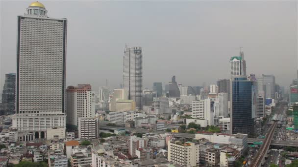 Panoramablick auf städtische landschaft in bangkok thailand. Zeitraffer — Stockvideo