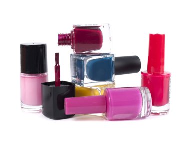 Beyaz arka plan üzerinde izole oje yığını 