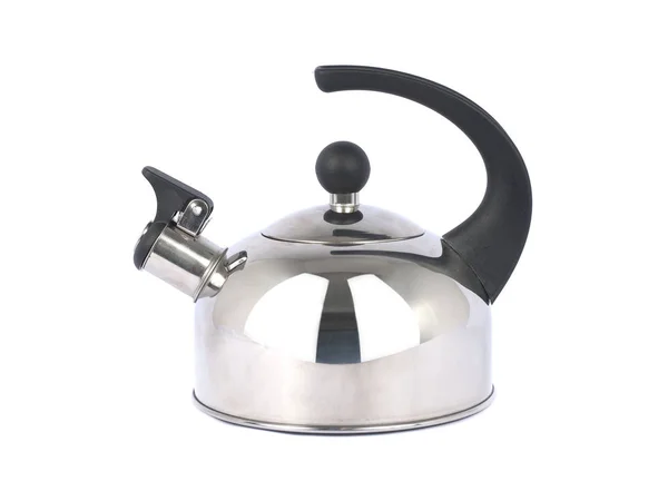 Metal teapot on a white background clipping path — Stock Photo, Image