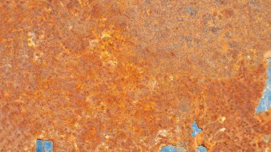 Renkli paslı metal levha. Eski grunge metal dokusu veya arka gruplama