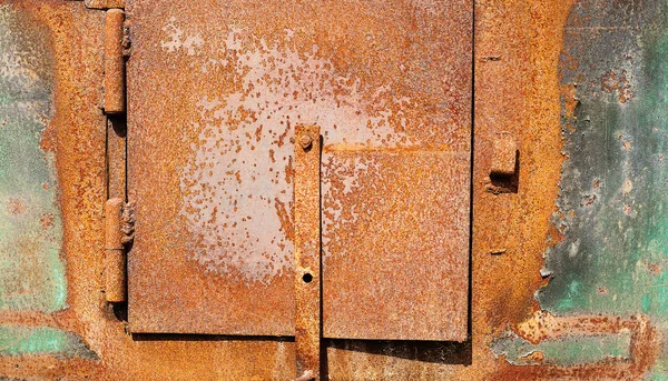 Colored rusty metal sheet. Old grunge metal texture or backgroun — Stock Photo, Image