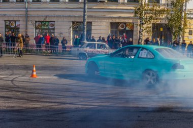 Podil 'de Sürücü Günü. Sürüklen. Kontrat Alanı. Kiev. Ukrayna. 27 10 2019