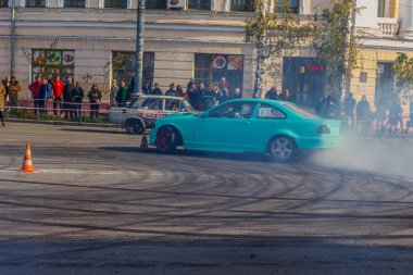 Podil 'de Sürücü Günü. Sürüklen. Kontrat Alanı. Kiev. Ukrayna. 27 10 2019