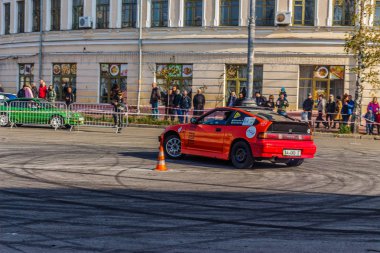 Podil 'de Sürücü Günü. Sürüklen. Kontrat Alanı. Kiev. Ukrayna. 27 10 2019