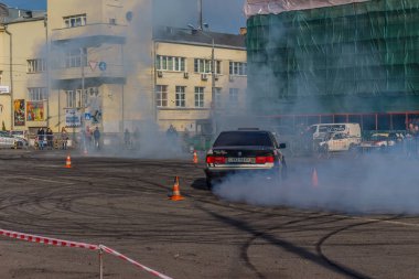 Podil 'de Sürücü Günü. Sürüklen. Kontrat Alanı. Kiev. Ukrayna. 27 10 2019