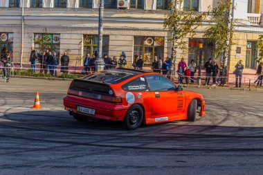 Podil 'de Sürücü Günü. Sürüklen. Kontrat Alanı. Kiev. Ukrayna. 27 10 2019
