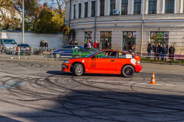 Dia Motorista Podil Deriva Área Contrato Kiev Ucrânia 2019 — Fotografia de Stock