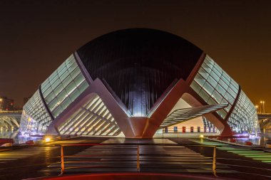 Night walk. City of Arts and Sciences. Valencia Spain. 21 02 2019 clipart