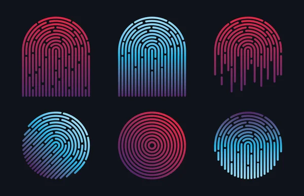 Id Fingerprint Vektor Design Icons — Stockvektor